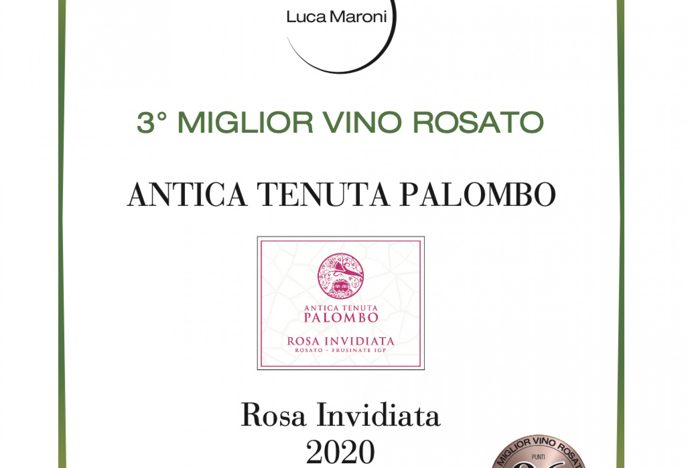 Rosa Invidiata 2020  -  3° Miglior vino rosato